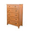Commode haute à 5 tiroirs Senny, bois de mindi brun massif