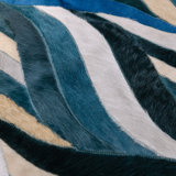 Art Hide Cowhide Abstract Area Rug in Blue