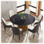 Table de salle à manger ronde 59 "avec dessus en marbre noir et base en laiton antique