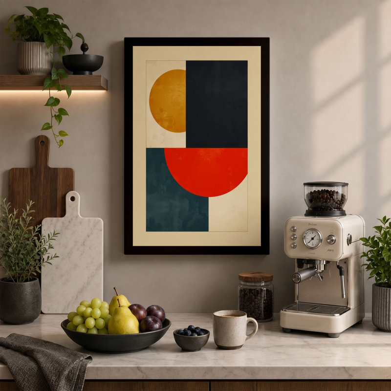 Forms Geometric - Wrapped Canvas, 30x20 - 76.2 x 50.8 cm, Taupe Border