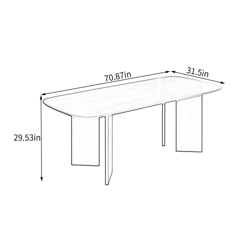 Zilpha Pine Solid Wood Dining Table, 29.53" H x 31.5" W x 70.87" L
