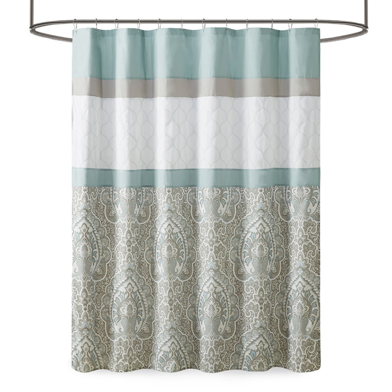 Rideau de douche imprimé et brodé, Écume de mer, écume de mer