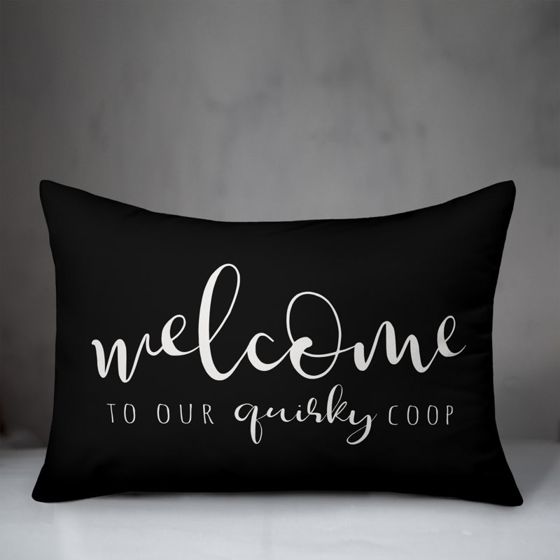 Coussin décoratif intérieur / extérieur en polyester , Noir, H 18 po x l 25 po