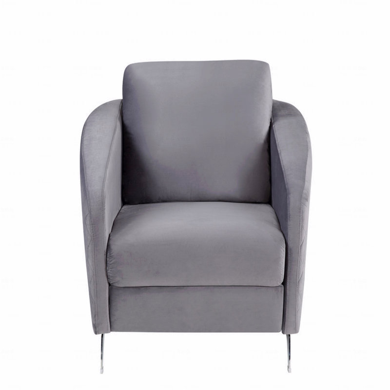 Modern Chic Accent Armchair, Bedroom Chair, Gray