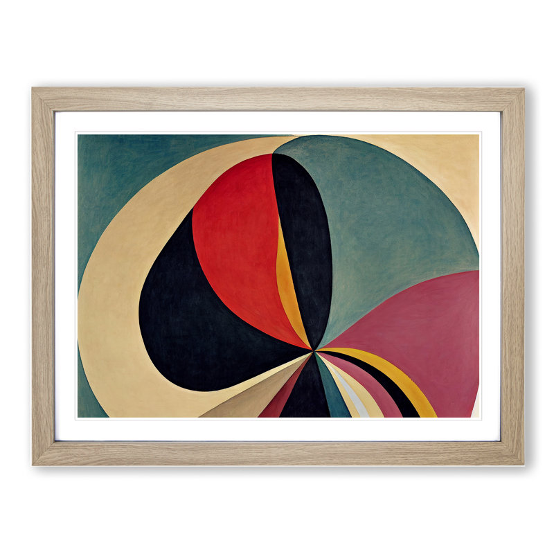 Dashing Modern Abstract Art - Single Picture Frame Print, Black, 46cm H x 64cm W x 2cm D