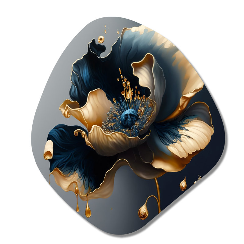 Dilsen - Décoration murale irrégulière en forme de nébuleuse florale en métal, H 28 po x l 25 po