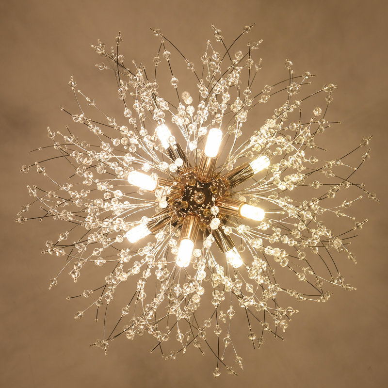 Lustre sphérique Spoutnik à 8 lumières à intensité variable Ranada, Or