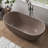 MEDUNJESS 59'' Freestanding Tub Solid Surface Freestanding Soaking Bathtub-121599997