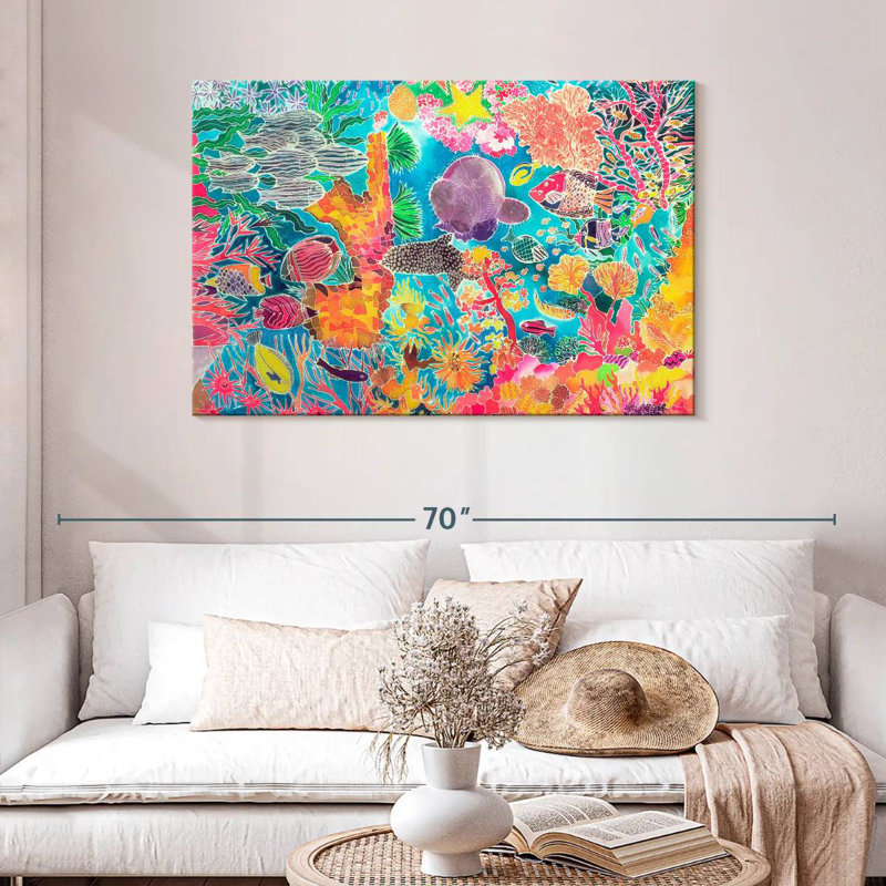 Brampt Tropical Coral, 30" H x 45" W