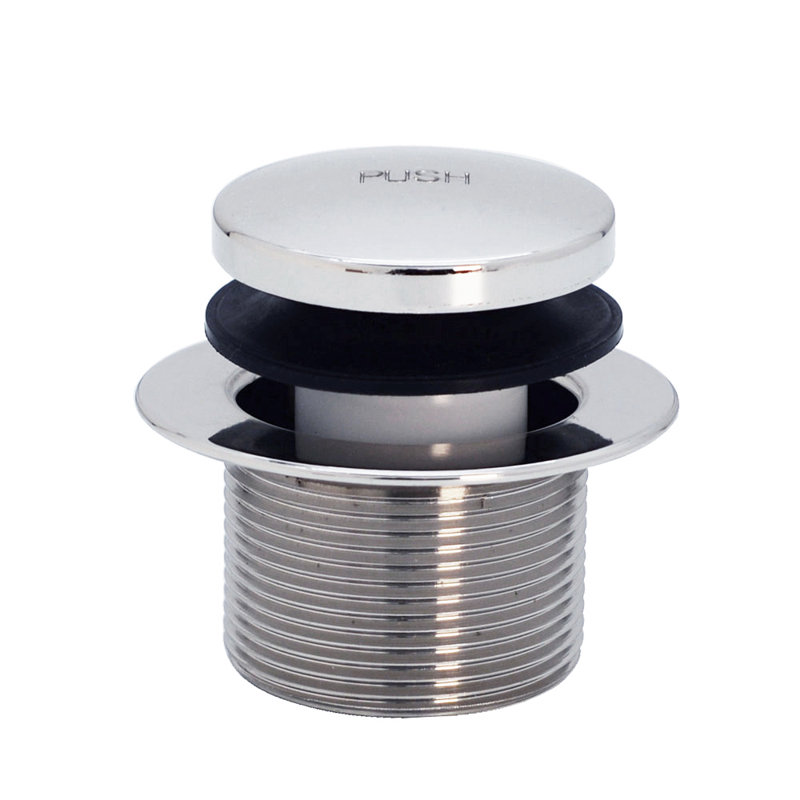 Drain de baignoire avec trop-plein Toe Touch, Chrome poli