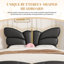 Structure de lit pleine grandeur en similicuir rembourré, avec tête et pied de lit en forme de papillon, structure de lit plateforme avec décorations en métal doré, aucun sommier nécessaire, noir-211264298-211264299