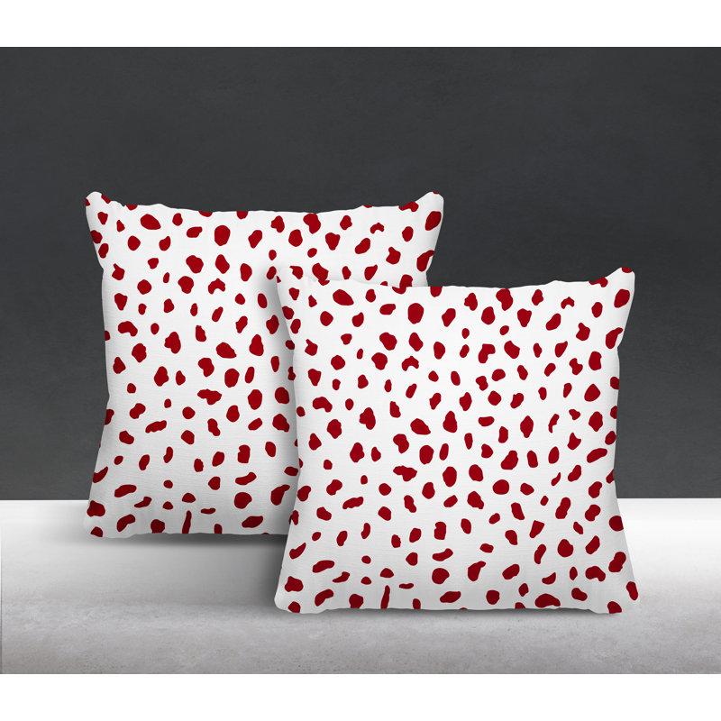 Coussin décoratif intérieur / extérieur, L 19 po x H 19 po, Rouge