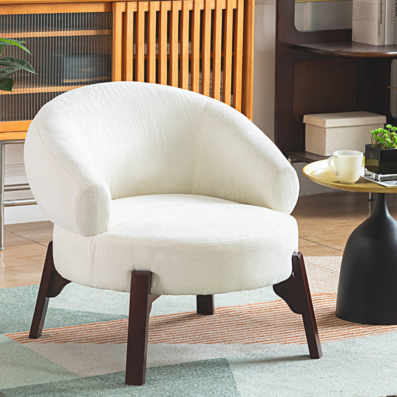 Debbera 25.98'' Upholstered Velvet Accent Chairs, White Fabric