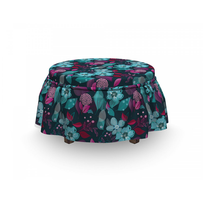 Housse pour repose-pieds fleurs de jardin imaginaire