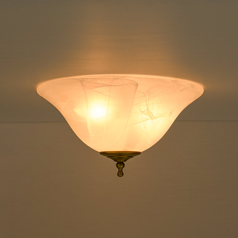 Plafonnier encastré 3 lumières bol en albâtre