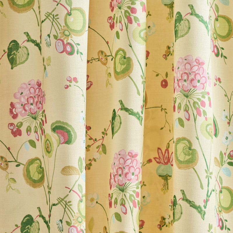 Vasily Linen Fabric, Green/Yellow