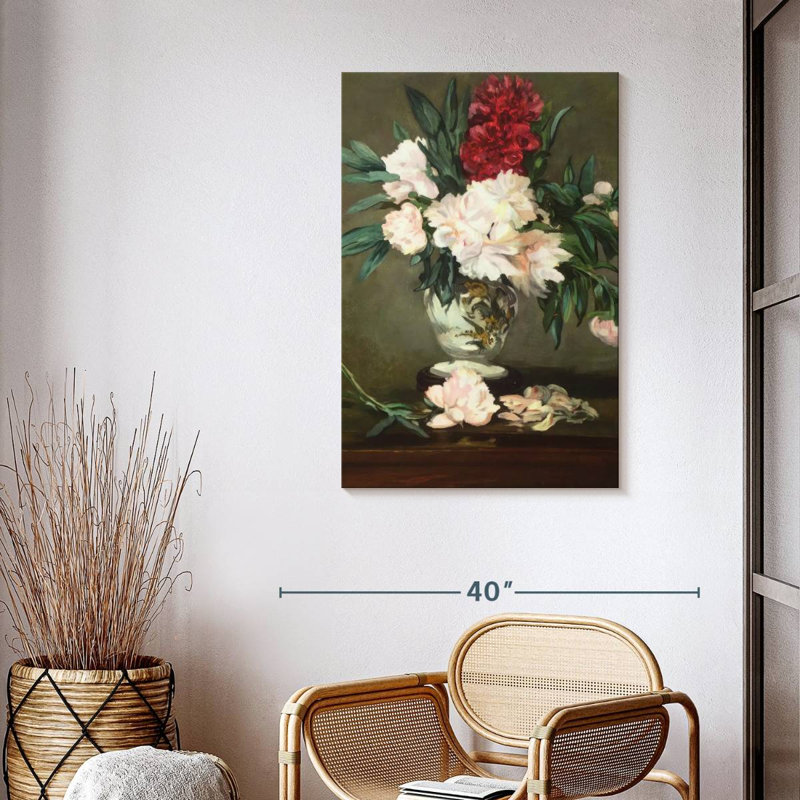 Pivoines dans un vase - Nature morte, H 39 po x l 26 po