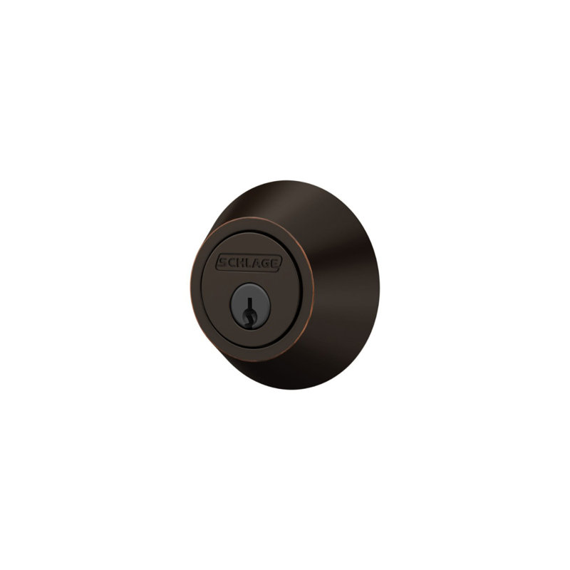 J Series Single Cylinder Deadbolt with Rosette, Yes, Aged Bronze
