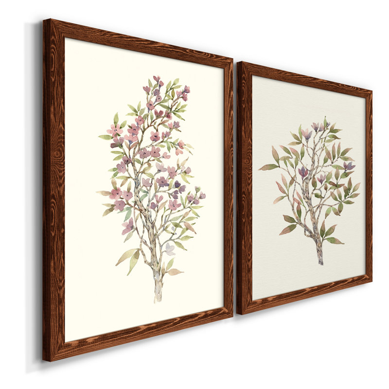 " Twig Study I " 2 - Pieces Painting Print, Walnut, 20" H x 17" W x 1" D
