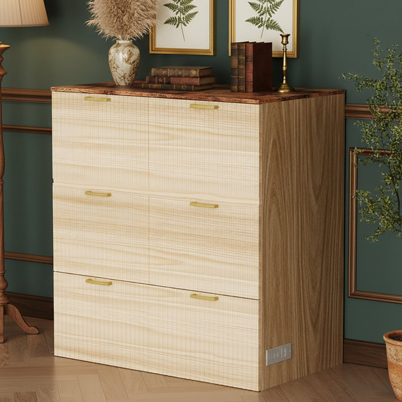 Lit simple escamotable en bois avec station de charge, tiroirs de rangement, pour petits espaces, en beige, Lit simple