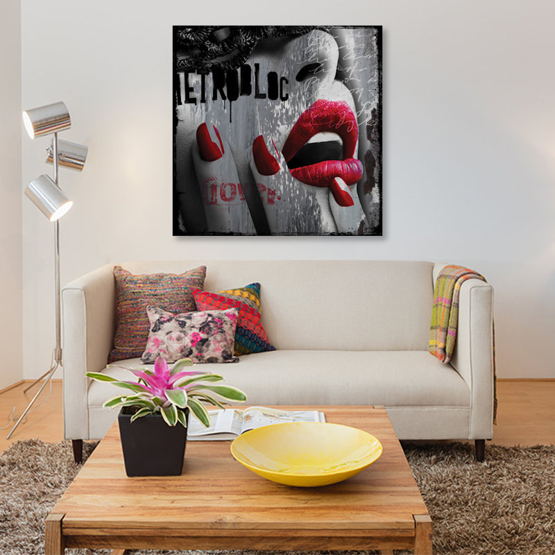« love », impression sur toile, H 12 po x l 12 po x P 0,75 po, Pas de tapis, Toile tendue