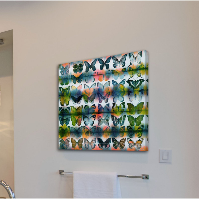 « papillons squared » par parvez taj,, reproduction d’art sur toile tendue, H 18 po x l 18 po
