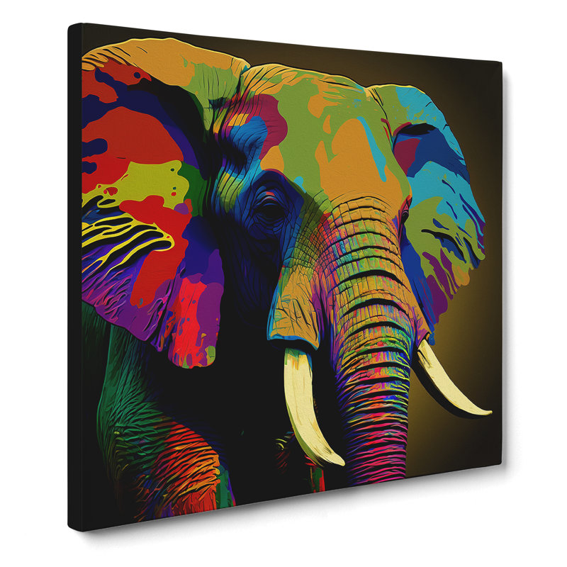 Elephant Pop Art - Print, 35cm H x 35cm W x 3cm D