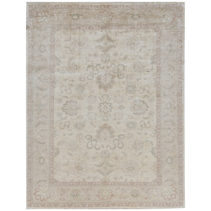 Sultanabad Hand-Knotted High-Quality Ivory Area Rug