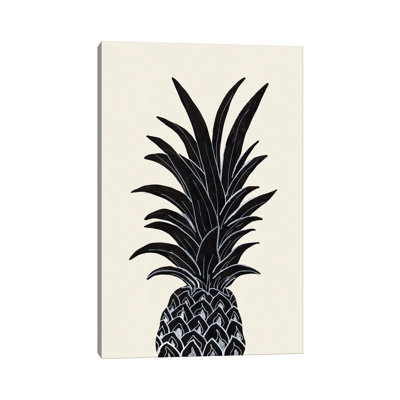 Black Pineapple - Wrapped Canvas Print
