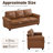 83" W 3 Seater Upholstered Sofa Faux Leather Rolled Arms Couch Mid Century Modern-908981384