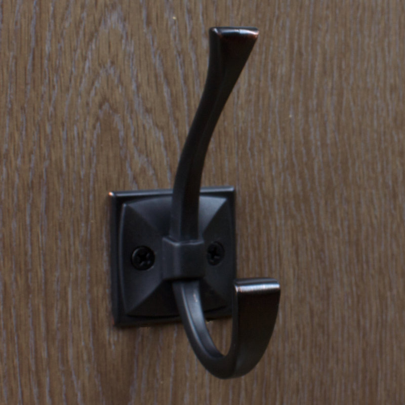 Flared Decorative Double-Prong Wall Hook, Oil Rubbed Bronze