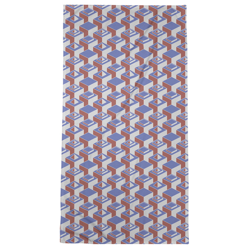 Serviette de plage classique gratte-ciels, Bleu foncé / gris / noir