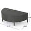 Table basse demi-ronde grise pour l'extérieur, l 36,48 po, P 17,83 po, H 11,86 po, sans assemblage, table de poids limite de 270 lb, gris, assemblage, roulement