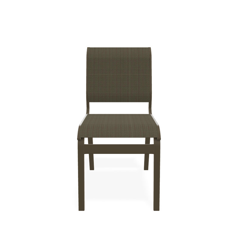 Chaise d'appoint de salle à manger Hiraku, Tweed Sunbrella® brun, Bois de plage texturé