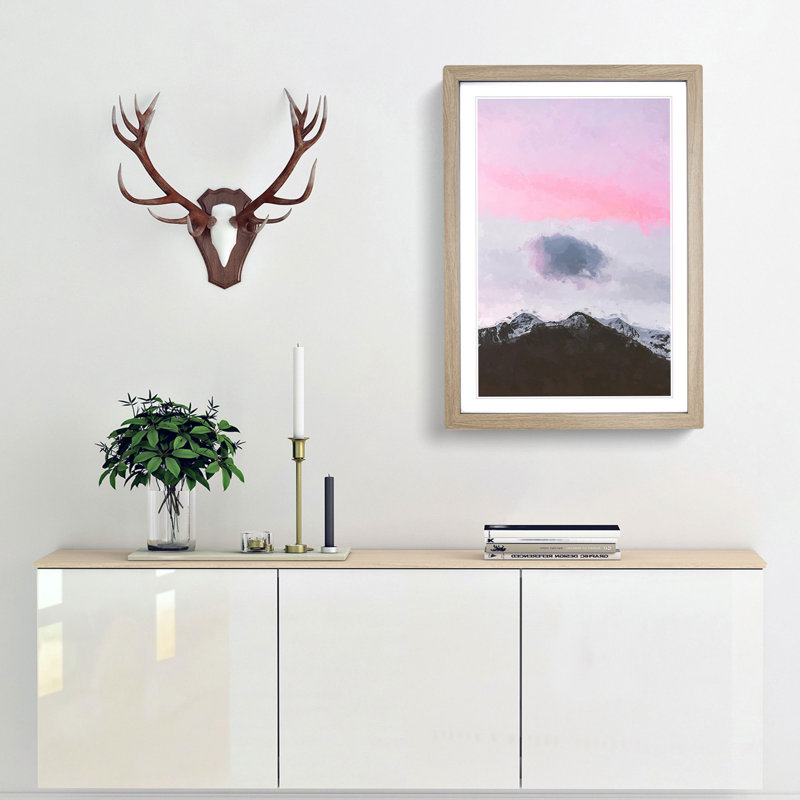Cloud Above the Mountain in Abstract - Picture Frame Graphic Art Print, 36cm H x 27cm W x 2cm D, Oak Framed