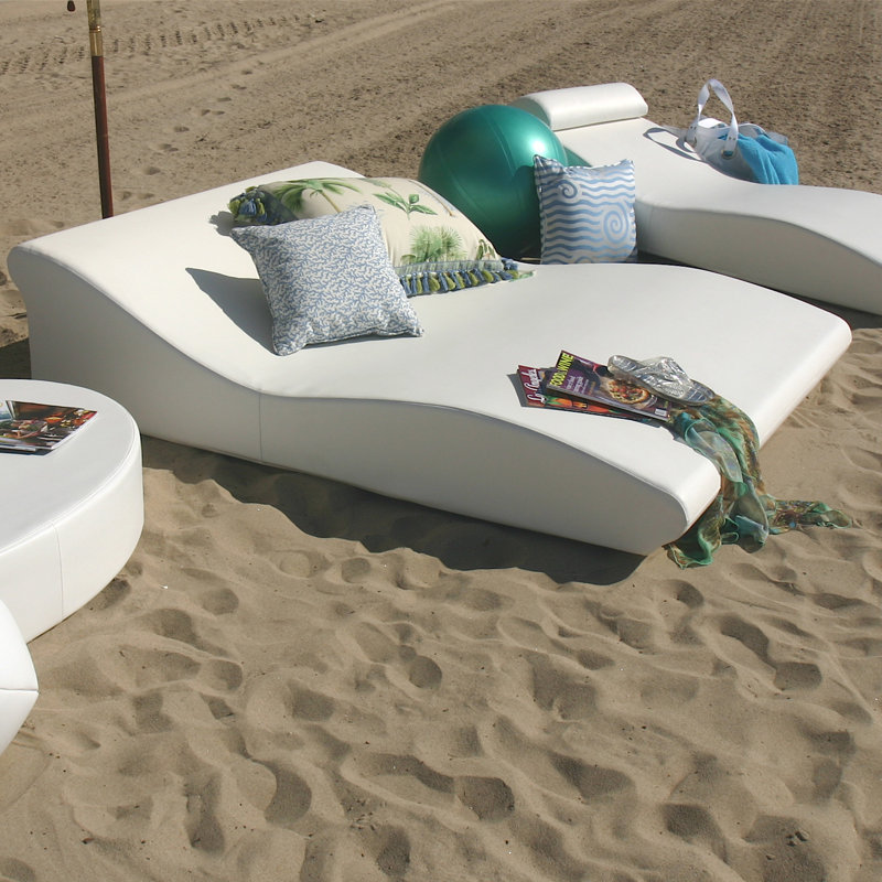 Tide Duo Low Pro Outdoor Chaise Lounge, Chill White