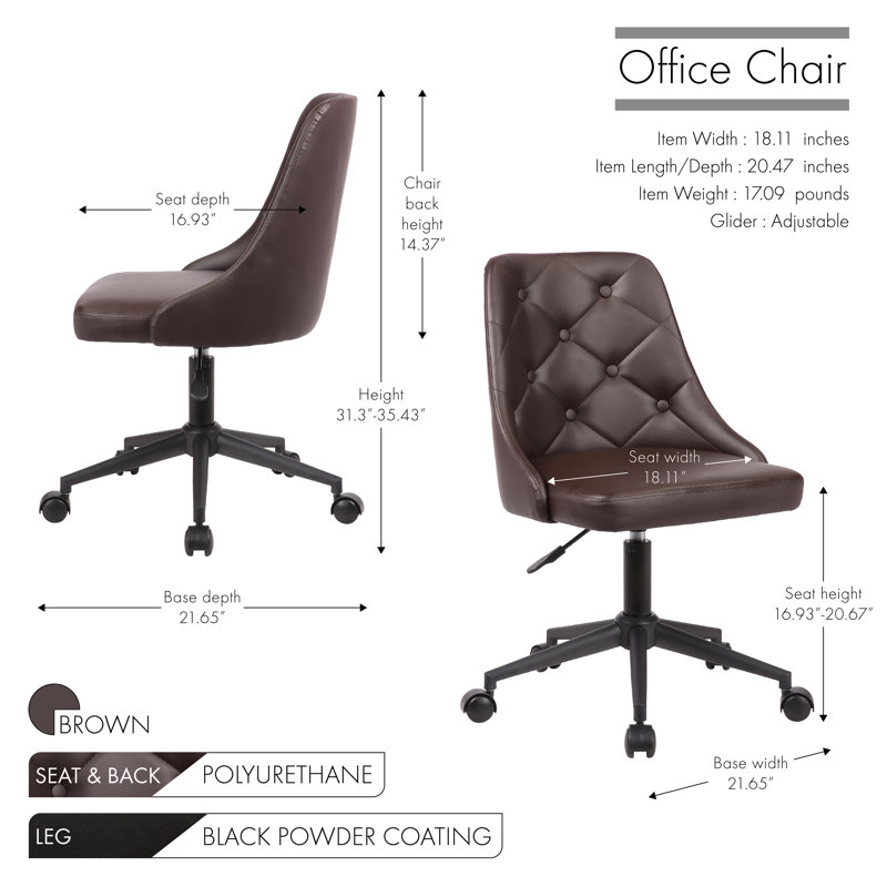 Office Chair, Black, Brown