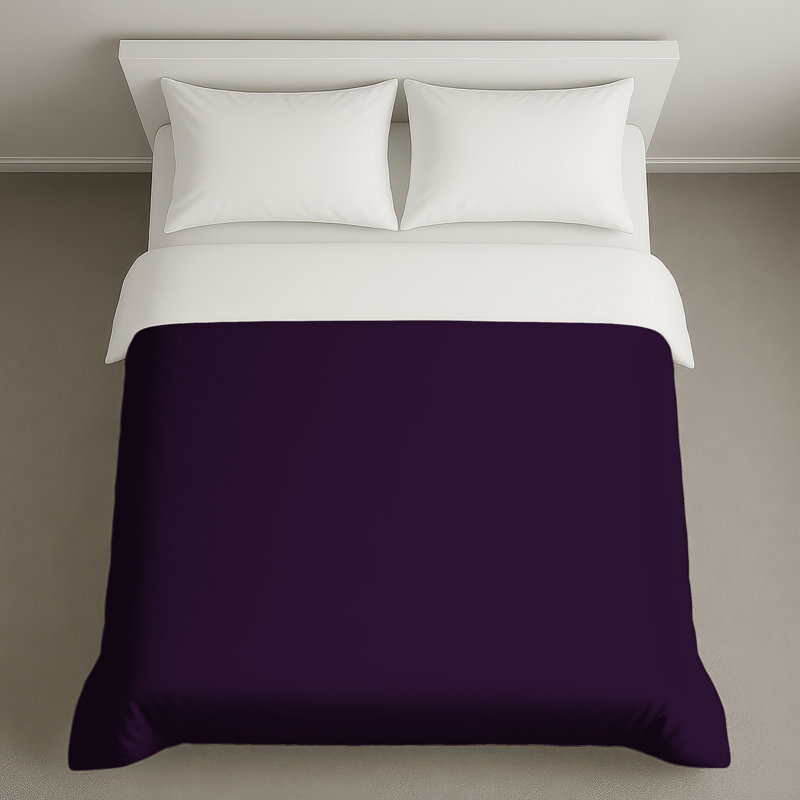 Housses de couette de couleur unie mauve, Lit simple