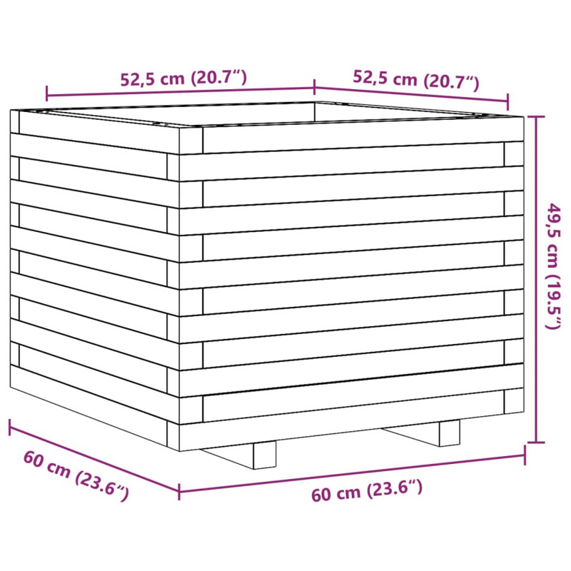 Bhavika Planter Box, White , 19.49" H x 23.62" W x 23.62" D