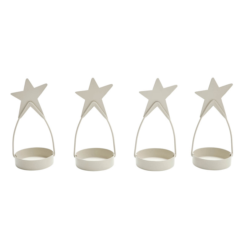 Ensemble de 4 bougies chauffe-plat Festive Finds, Blanc antique
