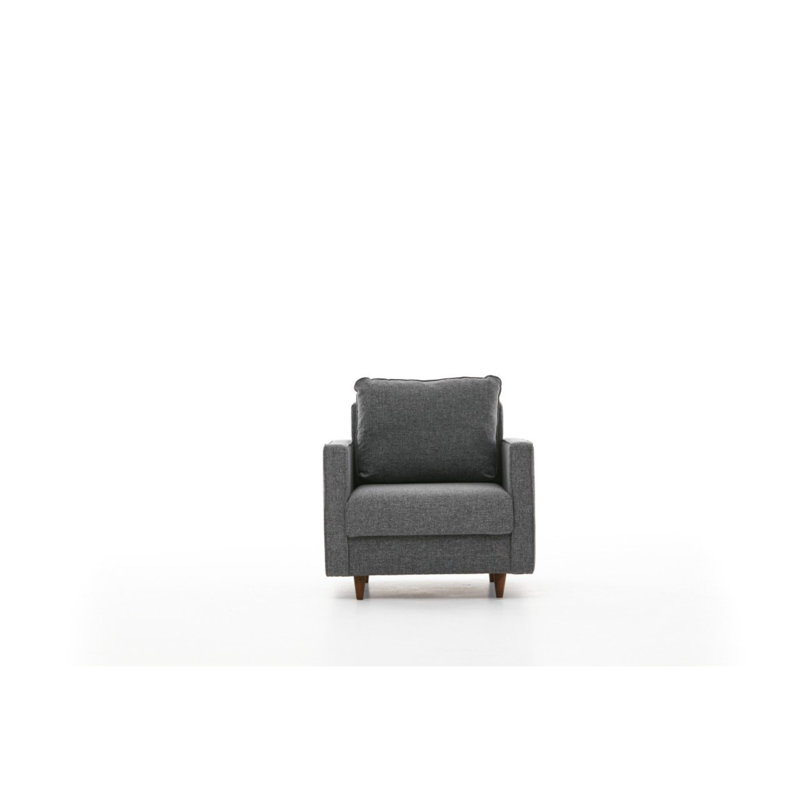 Fauteuil en polyester 33,46 po Darron, Polyester gris