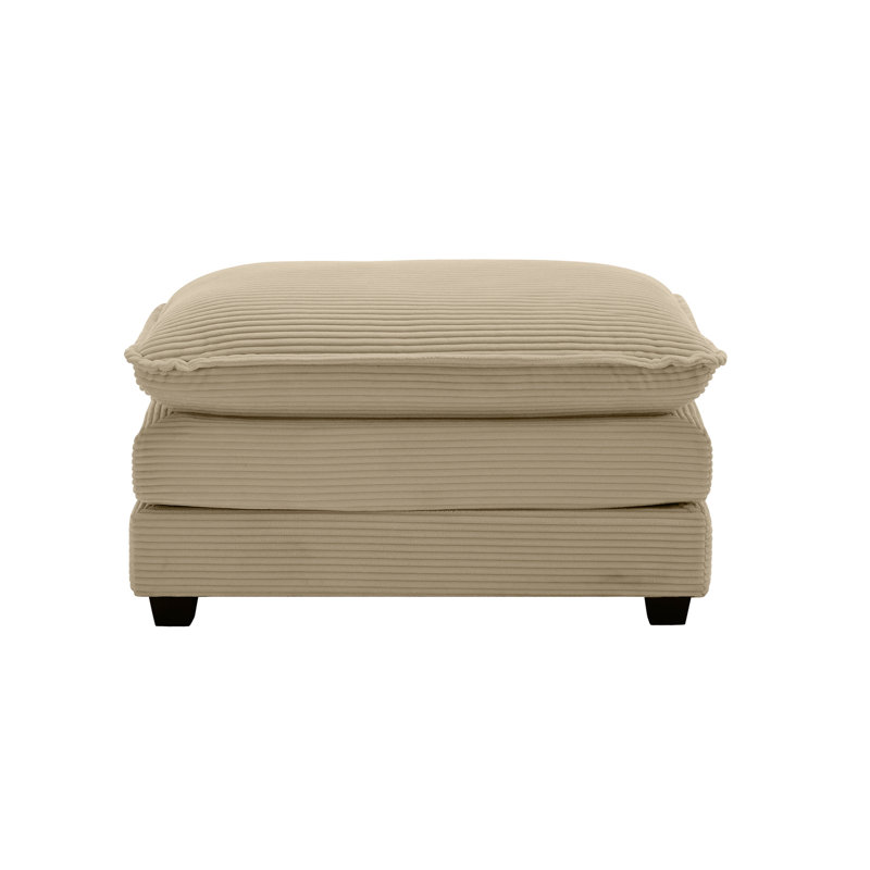 Tan Corduroy Seating Chair Stool, Compatible With Multiple Sofas, Cozy Footstool In Corduroy, Relaxing, Tan
