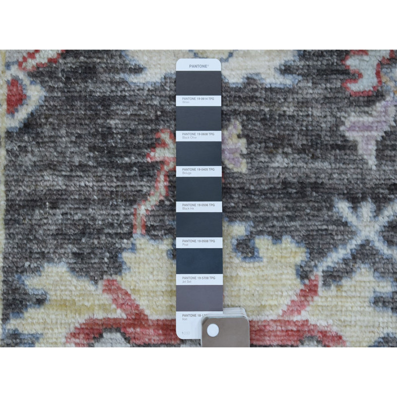 Melica One-of-a-Kind 2'10" x 9'10" New Age Runner Wool Area Rug in Black and Green