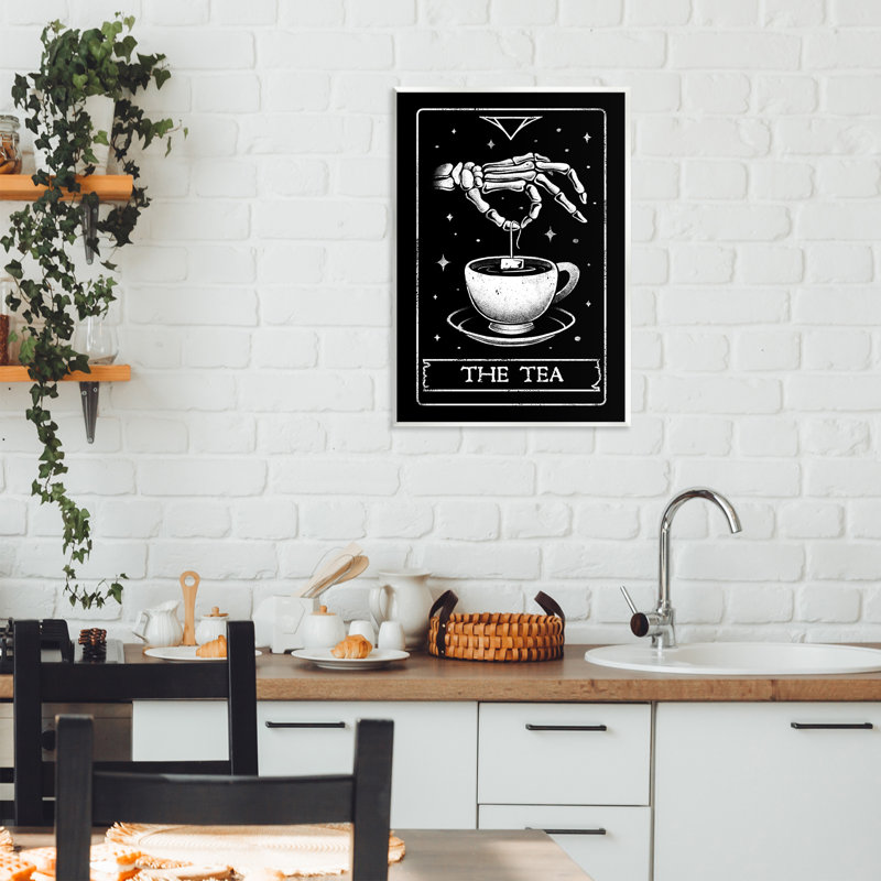 Plaque murale Tarot The Tea Skeleton, design par EduEly Designs, H 19 po x l 13 po