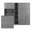 Armoire-lit moderne avec garde-robe et tablettes de rangement, tablettes à DEL à 5 niveaux, armoires suspendues-1791145807