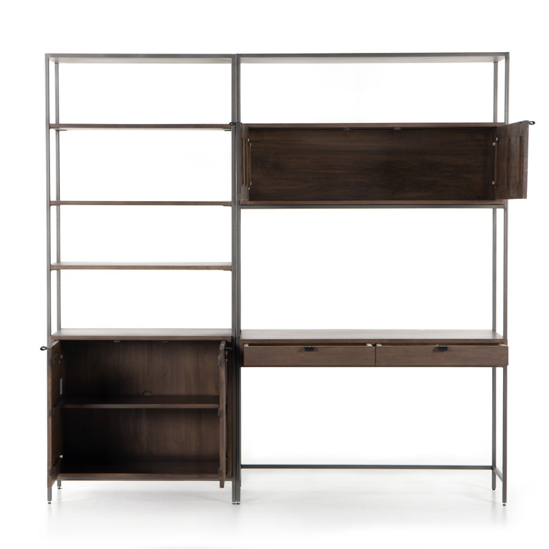 Trey Modular Bookcase Wall Desk, Auburn