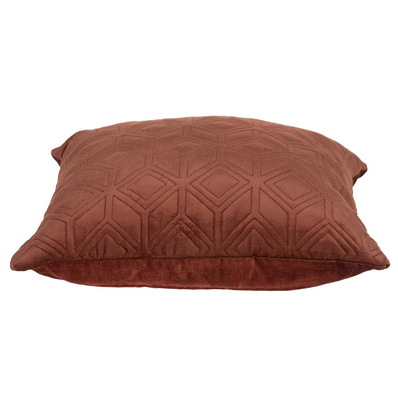 Aleta Transitional Quilted Throw Pillow 20 x 20, Terra Cotta