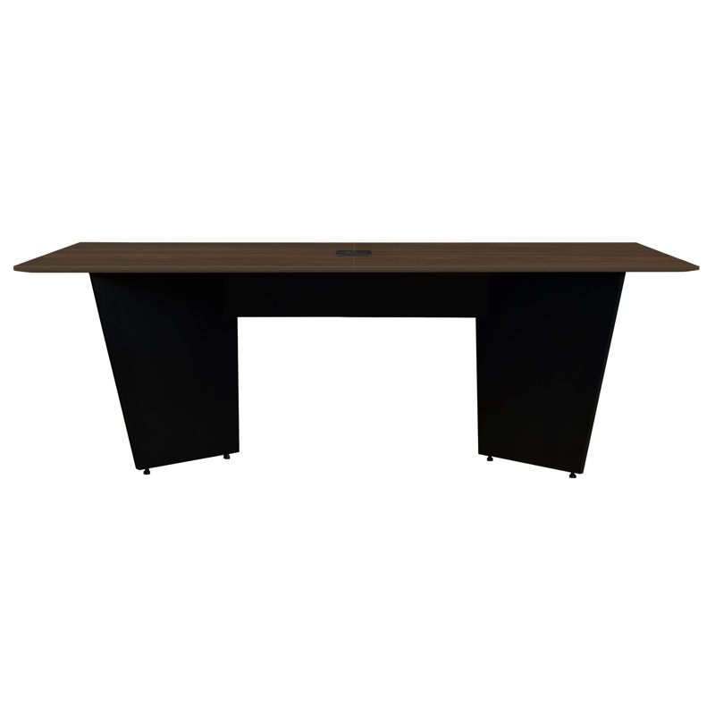 Table de conférence Array avec œillets de puissance, H 29 po x L 96 po x l 48 po, Noyer naturel / noir