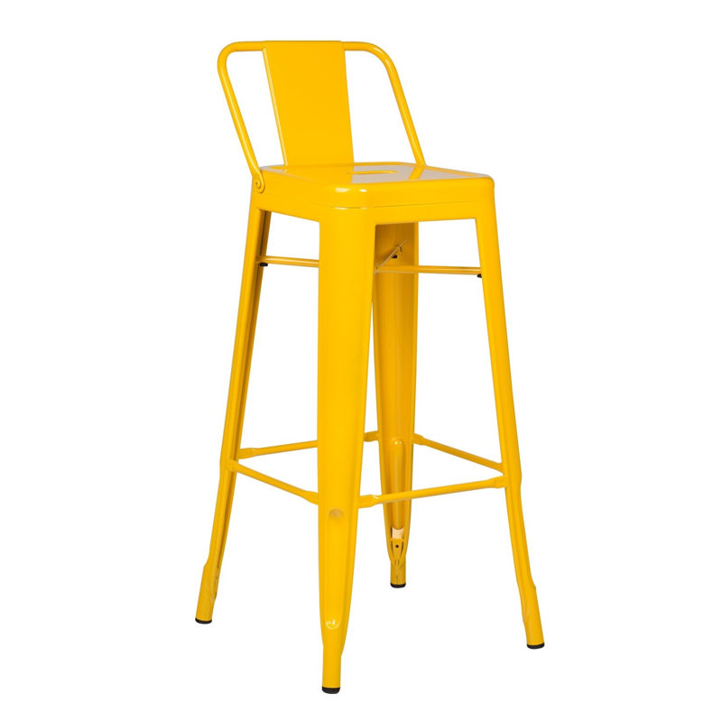 Tabouret de bar 26 po low back Hakana, Jaune