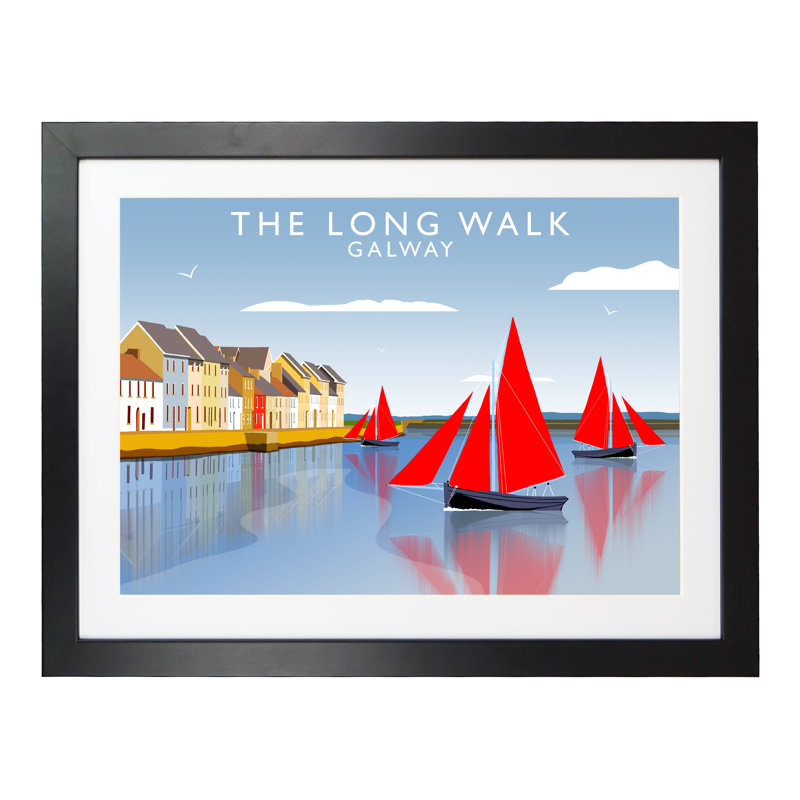 Long Walk by Richard O'Neil - Print, Black Wood Frame, 44 cm H x 54 cm W x 2.2 cm D